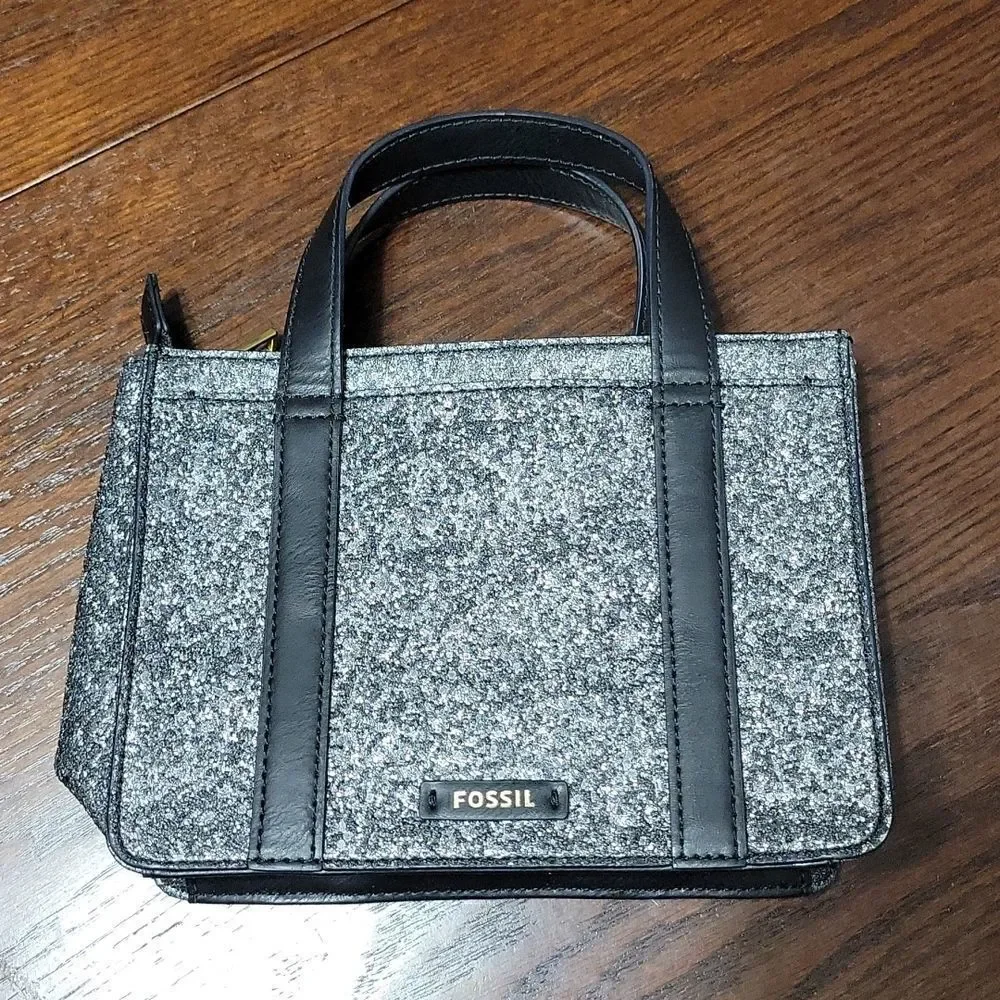 Fossil Maisie Mini Satchel in metallic black/gunmetal